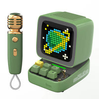 Divoom Ditoo-Mic Mini Karaoke Pixel Art Bluetooth Speaker - Green-The retro speaker with 10w high-performance drivers, makes it pump out more volume