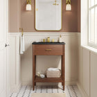 Modway Zaire 24" Bathroom Vanity - Walnut/Black-Metal Handle Pull