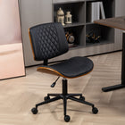 HOMCOM 360-Degree Swivel Office Desk Chair with Wheels and No Arms - Black-Adjustable height and tilt function for customized comfort