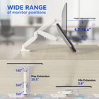 ShoppingAll Single VESA Monitor Mount with Fully Adjustable Gas Spring Arm and Office Desk Clamp - White-6