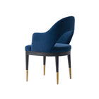 Manhattan Comfort Carrington 20.9" Modern Glam Velvet Upholstered Dining Armchair - Midnight Blue-Delivered to you Fully Assembled! No Assembly Required