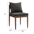 Modway Remington Wood Dining Side Chair - Charcoal-Removable Back Pillow with Slub Weave Fabric