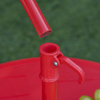 Outsunny Kids Folding Picnic Table & Chair Set with Sun Umbrella - Red-Table dimension: Φ19.7" x 19.7" H (Φ50x 50 cm)  
