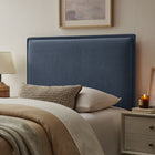Modway Camille Upholstered Linen Blend Twin Size Headboard - Denim-Padded Pillow Design