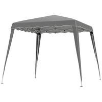 Outsunny 8 ft W x 8 ft L Pop Up Canopy Foldable Outdoor Canopy Tent with Bag - Grey-Suitable for organizing a small party, a picnic, beach outings, etc