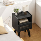 HOMCOM Modern NightStands with Charging Station - Black - Set of 2-Modern elegance design adds a sophisticated touch to decor