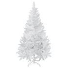 HOMCOM 5' Artificial Christmas Pine Tree with Auto Open - White-Lush with pine tree tips that provide a healthy, natural look 