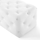Modway Amour 72" Tufted Button Entryway Faux Leather Bench - White-7