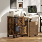 HOMCOM 2-Drawer Letter/A4 Filing Cabinet - Rustic Brown-2 drawers with adjustable bars for A4 or letter file sizes
