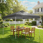 Outsunny 9.8 ft W x 9.8 ft L Pop Up Canopy Waterproof - Dark Grey-Reinforced metal frame withstands level 8.8 lb. winds and 44 lbs. of snow