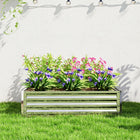 Outsunny Galvanized Steel Planter Raised Garden Bed - 47" L x 47" W x 12" H - Silver-Open bottom design makes it great for long rooted plants 