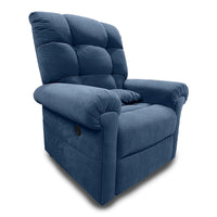 Journey Perfect Sleep Chair Deluxe Plus 2 Zone Heat Massage Microlux Recliner - Blue-Powered lift recliner design supports sitting, relaxing, reclining, and sleeping in one chair