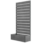 Outsunny Raised Garden Bed with Trellis for Climbing Plants - Dark Grey-Climbing plants and vines can grow up and around the back trellis
