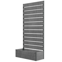 Outsunny Raised Garden Bed with Trellis for Climbing Plants - Dark Grey-Climbing plants and vines can grow up and around the back trellis
