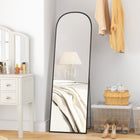 HOMCOM Full Length Mirror - 19.7" W x 63.6" H - Black-HD, explosion-proof for clearer and safer reflections 