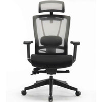 MotionGrey Cloud Mesh Series Office Chair- Executive Ergonomic Chair With Breathable Mesh Back - Black-Mesh back for breathability, tight weave fabric seat, cold mold foam cushion for support