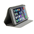 Gry Mattr Genuine Leather Folio Wallet Case for iPhone 6, 7, 8 - Cool Grey-Full Access to all Ports & Buttons