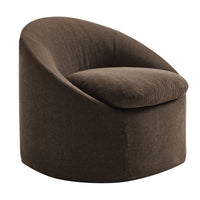 Modway Sadie Slipcovered Linen-Blend Round Accent Chair - Cocoa-Slipcovered Round Accent Chair
