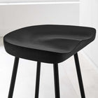Modway Concord Backless Wood Counter Stools - Black - Set of 2-Powder-Coated Metal Legs