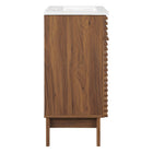 Modway Render 18" Bathroom Vanity Cabinet - Walnut/White-Integrated Countertop