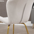 HOMCOM Dining Chairs with Cushioned Backrest - Cream White - Set of 4-Colours: Cream White, Gold