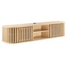 Modway Fortitude 63" Wall-Mounted TV Stand - Oak-Wall Mounted Design