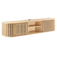 Modway Fortitude 63" Wall-Mounted TV Stand - Oak-Wall Mounted Design