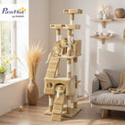 PawHut 68" H Multi-Level Cat Tree with Scratching Posts and Cat Condo - Light Brown-Solid particle base construction wrapped with warm and soft plush 