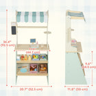 Qaba Kids Grocery Store Playset with Cash Register, Chalkboard - Green-A realistic cash register and scanner teach early maths 