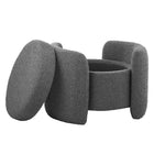 Modway Nebula Boucle Upholstered Ottoman - Charcoal-Dense Foam Padding