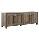 Hudson&Canal Chabot TV Stand for TV's up to 75" - Grey Oak-Features four doors with enclosed cabinets and 4 shelves for ample storage