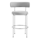 Modway Albie Fabric Bar Stools - Grey/Silver - 2 Pack-10