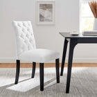 Modway Duchess Fabric Dining Chair - White - 2 Pack-Solid Rubberwood Legs