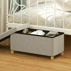 HOMCOM Velvet Upholstered Foldable Ottoman Footrest - Cream White-Foldable design allows quick setup and convenient storage in small spaces;