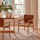 Modway Sonora Leather Dining Chair - Chestnut Tan-Structured Modern Design