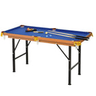 Soozier 54.3" L Portable Mini Billiard Table - Foldable Pool Table - Blue-The portable table bring condensed fun in any place with a table or flat surface