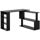 HOMCOM 47.25" L-Shaped Desk - Black-Space saving L-shaped writing desk, ideal for office, bedroom, dorm and other small space