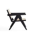 Manhattan Comfort Hamlet 22.64" Industry Chic Accent Chair - Black and Natural Cane-Seat Height Measures: 14.57 in. With Weight Capacity of 275 Lbs