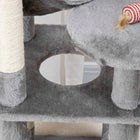PawHut 52" Multi-Level Cat Tree Tower with Hammock, Bed and Sisal Scratching Posts - Grey-Solid particle board construction built to withstand long term use 