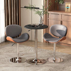 HOMCOM Round Bar Table, Easy Assembly for Home Bar, Small Dining Room - Black-Chrome steel frame and disc base offer reliable stability