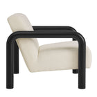 Modway Sereno Boucle Accent Chair - Cream Black-Non-Marking Floor Glides
