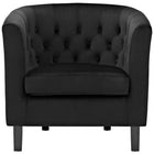Modway Prospect Performance Velvet Armchair - Black-Deep Button Tufting