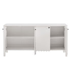 Modway Emmeline 66" 4-Door Scalloped Sideboard Cabinet - White-8