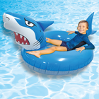 Danaplay Inflatable Shark Ring-Lightweight and Portable: Easy to inflate, deflate, and carry for fun on the go
