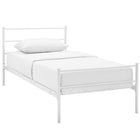 Modway Alina Platform Twin Bed Frame - White-Integrated Headboard / Footboard