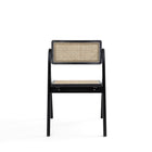 Manhattan Comfort Lambinet 20.87" Industry Chic Dining Folding Chair - Black and Natural Cane - Set of 4-Seat Height Measures: 18.31 in. With Weight Capacity of 275 lb
