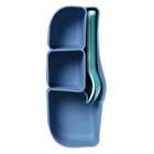 b.box Silicone Bento Tray Lunchbox - Ocean-Bento tray styles feature a handy slot for nesting lunchbox cutlery or snacks and a whole fruit section for apples or pears