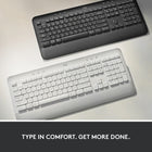 Logitech Signature K650 Comfort Full-Size Wireless Keyboard with Wrist Rest - Off-White-Dimensions: H 8" x W 7.62" x D 0.96"