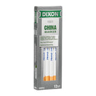 Dixon China Markers - White - 12 Pack-No sharpener needed—just peel away paper to reveal fresh point