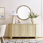 Modway Overture 63" Oval Faux Travertine Sideboard - Travertine-Faux Travertine Paper Laminate